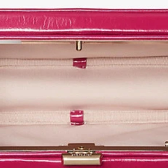 Kate Spade New York  Raspberry Tonight Stunning Leather Clutch - Picture 6 of 9